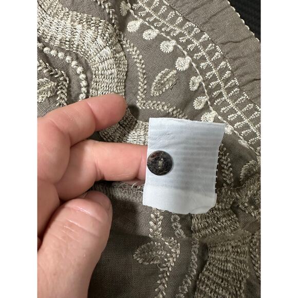 Johnny Was Los Angeles 100% Linen Dress Size Large Floral Breen Tank Dress - Picture 5 of 11